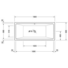 Акриловая ванна 180х80 см Duravit Vero Air 700417000000000