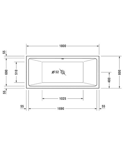 Акриловая ванна 180х80 см Duravit Vero Air 700417000000000