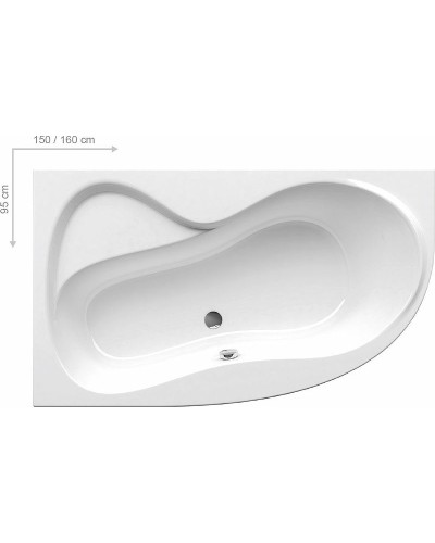 Акриловая ванна Ravak Rosa II 160x95 L C571000000 без гидромассажа
