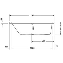 Акриловая ванна 170х75 см L Duravit Vero 700133000000000