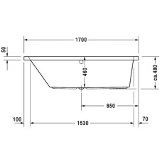 Акриловая ванна 170х75 см L Duravit Vero 700133000000000