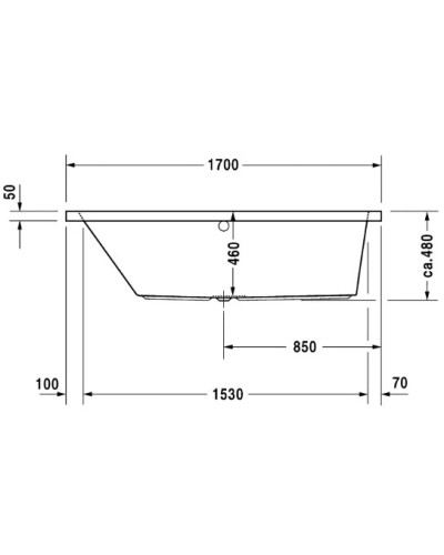 Акриловая ванна 170х75 см L Duravit Vero 700133000000000