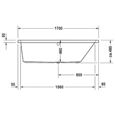 Акриловая ванна 170х70 см R Duravit Vero 700132000000000