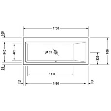Акриловая ванна 170х70 см R Duravit Vero 700132000000000