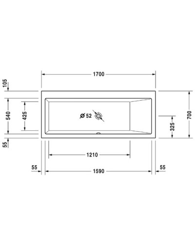Акриловая ванна 170х70 см R Duravit Vero 700132000000000