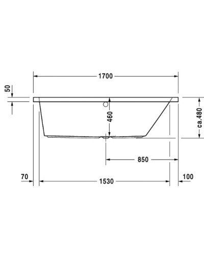 Акриловая ванна 170х75 см R Duravit Vero 700134000000000