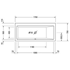 Акриловая ванна 170х75 см R Duravit Vero 700134000000000