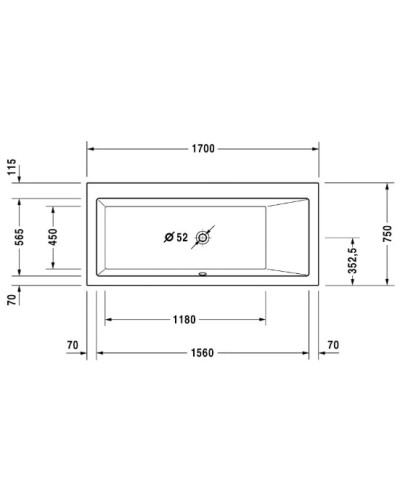 Акриловая ванна 170х75 см R Duravit Vero 700134000000000