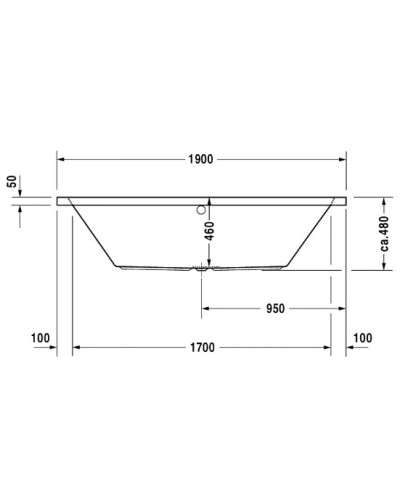 Акриловая ванна 190х90 см Duravit Vero 700136000000000