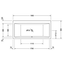 Акриловая ванна 190х90 см Duravit Vero 700136000000000