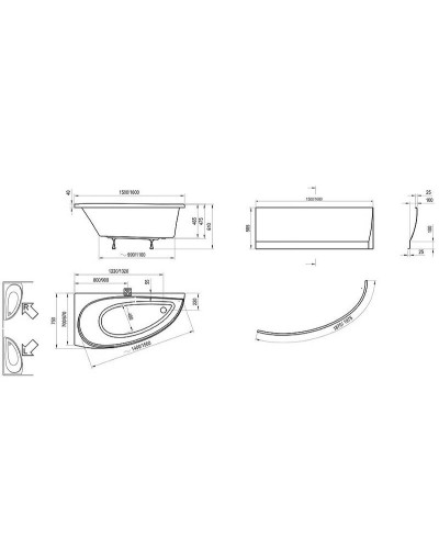 Акриловая ванна Ravak Avocado 160x75 R CH01000000 без гидромассажа