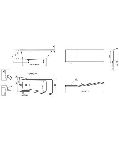Акриловая ванна Ravak Be Happy II 170x75 R C951000000 без гидромассажа