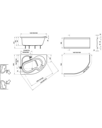 Акриловая ванна Ravak Rosa I 150x105 R CJ01000000 без гидромассажа