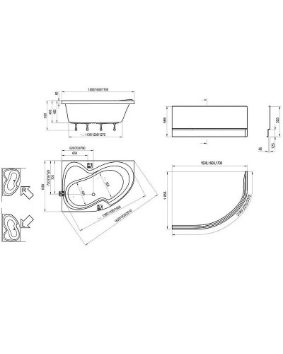 Акриловая ванна Ravak Rosa II 160x105 R CL21000000 без гидромассажа