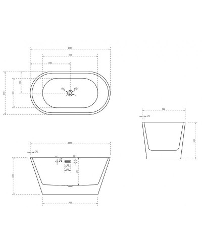 Акриловая ванна Abber 130х70 AB9203-1.3 без гидромассажа