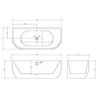Акриловая ванна Abber 170х75 AB9316 без гидромассажа