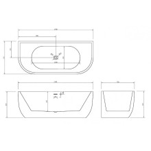 Акриловая ванна Abber 170х75 AB9316 без гидромассажа