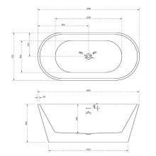 Акриловая ванна Abber 160х75 AB9320-1.6 без гидромассажа