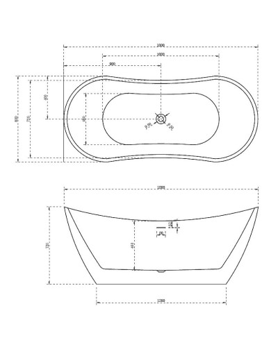 Акриловая ванна Abber 180х80 AB9322 без гидромассажа