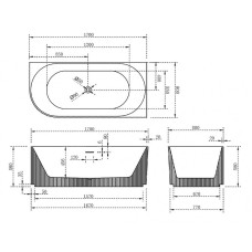 Акриловая ванна Abber 170х80 AB9329-1.7R без гидромассажа