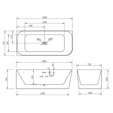 Акриловая ванна Abber 160х75 AB9331-1.6L без гидромассажа