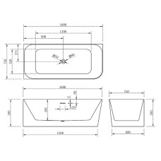 Акриловая ванна Abber 160х75 AB9331-1.6L без гидромассажа