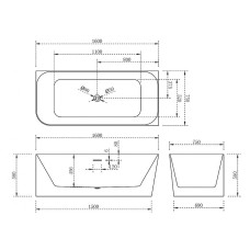 Акриловая ванна Abber 160х75 AB9331-1.6R без гидромассажа