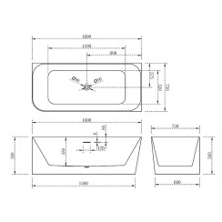Акриловая ванна Abber 160х75 AB9331-1.6R без гидромассажа