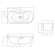 Акриловая ванна Abber 170х78 AB9335-1.7L без гидромассажа