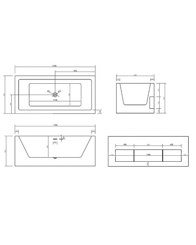 Акриловая ванна Abber 170х80 AB9339-1.7 без гидромассажа