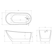 Акриловая ванна Abber 130х70 AB9353-1.3 без гидромассажа