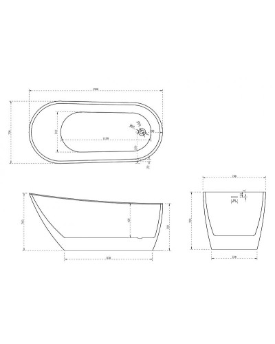 Акриловая ванна Abber 130х70 AB9353-1.3 без гидромассажа