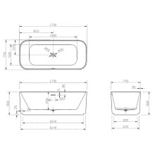Акриловая ванна Abber 170х75 AB9363-1.7 без гидромассажа