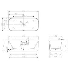 Акриловая ванна Abber 170х75 AB9363-1.7 без гидромассажа