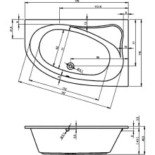 Акриловая ванна Riho Lyra 170x110 B018001005 (BA6400500000000) L без гидромассажа