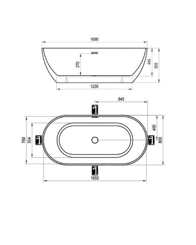 Акриловая ванна Ravak Freedom 169x80 XC00100020 без гидромассажа