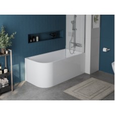 Пристенная прямоугольная акриловая ванна со сливом-переливом BelBagno BB712-1700-730-R правосторонняя