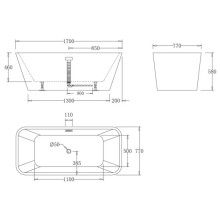 Акриловая ванна 170х77 см BelBagno BB60-1700