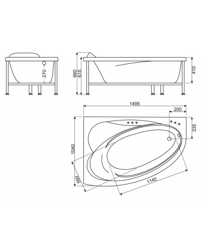 Акриловая ванна 149,5х104 см L BelBagno BB106-150-105-L