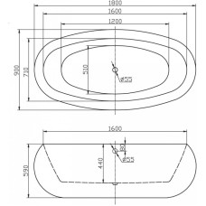 Акриловая ванна 180х90 см BelBagno BB18