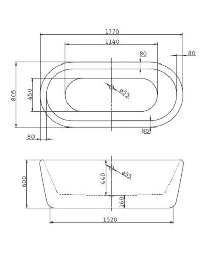 Акриловая ванна 177х80,5 см BelBagno BB29
