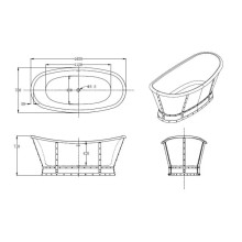 Акриловая ванна 168х78 см BelBagno BB33-CF36