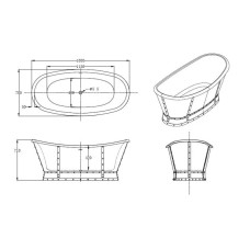 Акриловая ванна 168х78 см BelBagno BB33-CF36