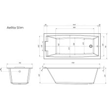 Акриловая ванна Marka One Aelita 180х80 Slim 01ае1880слим без гидромассажа