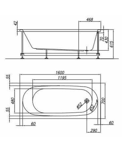 Акриловая ванна Kolpa San Tamia 160x70 531300 без гидромассажа