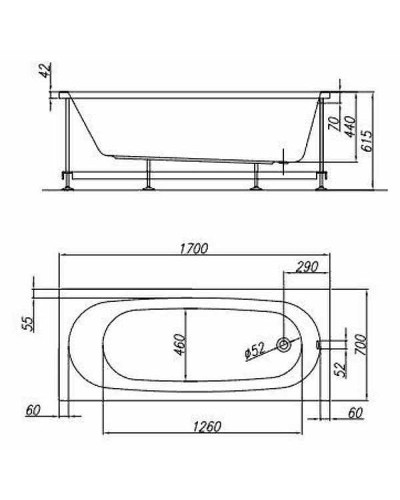 Акриловая ванна Kolpa San Tamia 170x70 900280 без гидромассажа