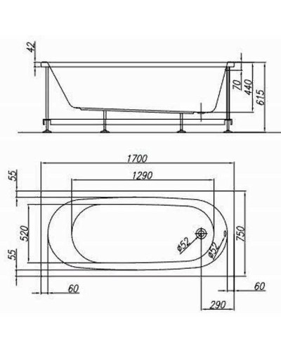 Акриловая ванна Kolpa San Tamia 170x75 567290 без гидромассажа