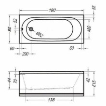 Акриловая ванна Kolpa San Tamia 180x80 533880 без гидромассажа