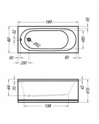 Акриловая ванна Kolpa San Tamia 180x80 533880 без гидромассажа