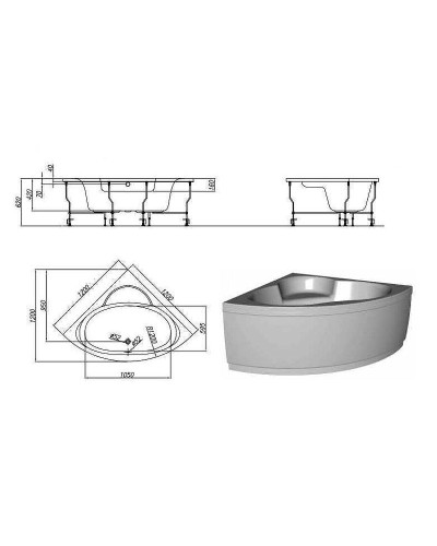 Акриловая ванна Kolpa San Royal 120х120 562820 без гидромассажа
